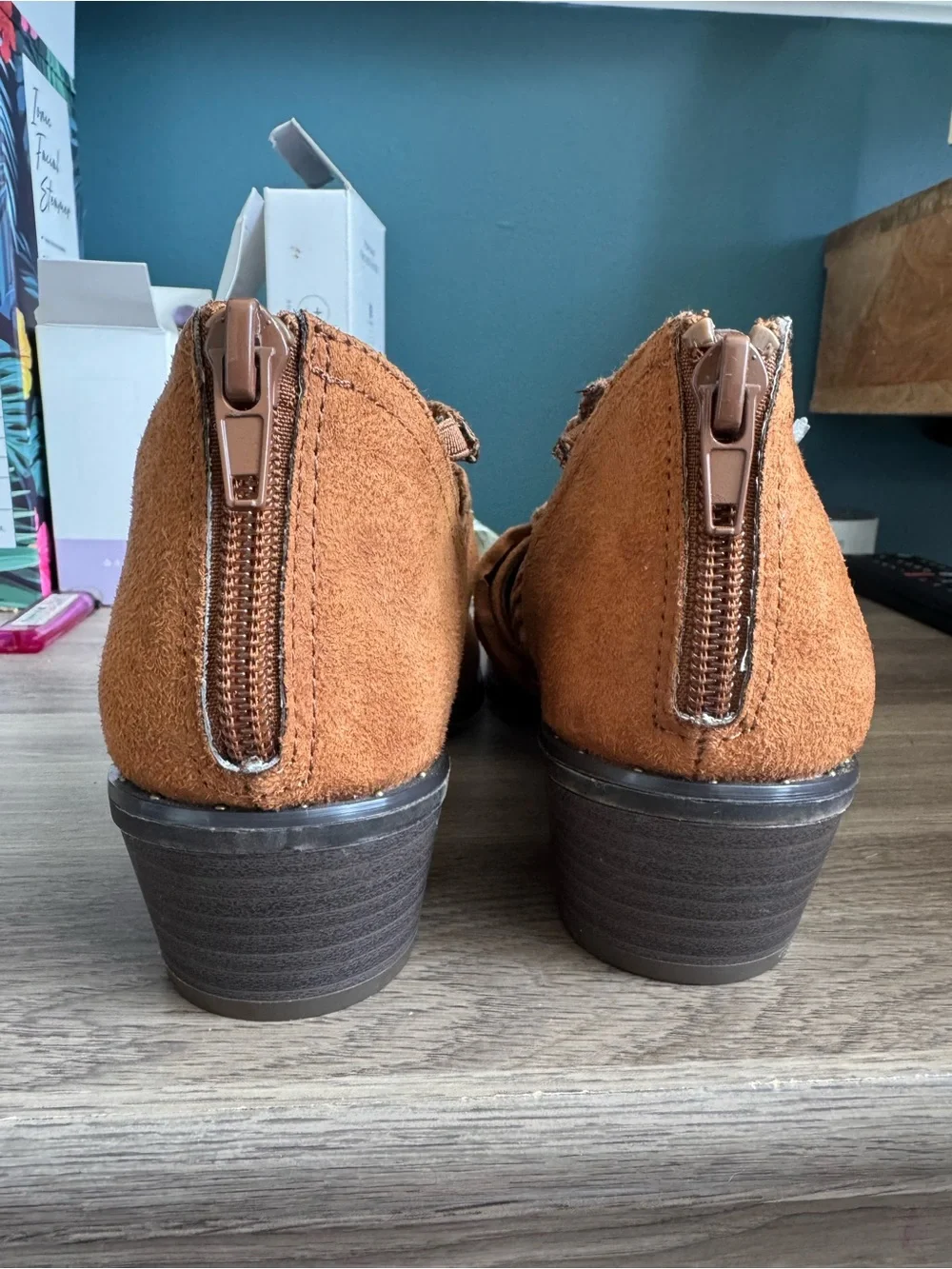 True Craft Braided Strap Ankle Boots - Tan
